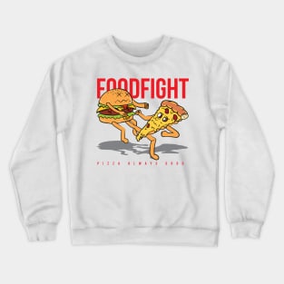 Pizza vs burger fight design Crewneck Sweatshirt